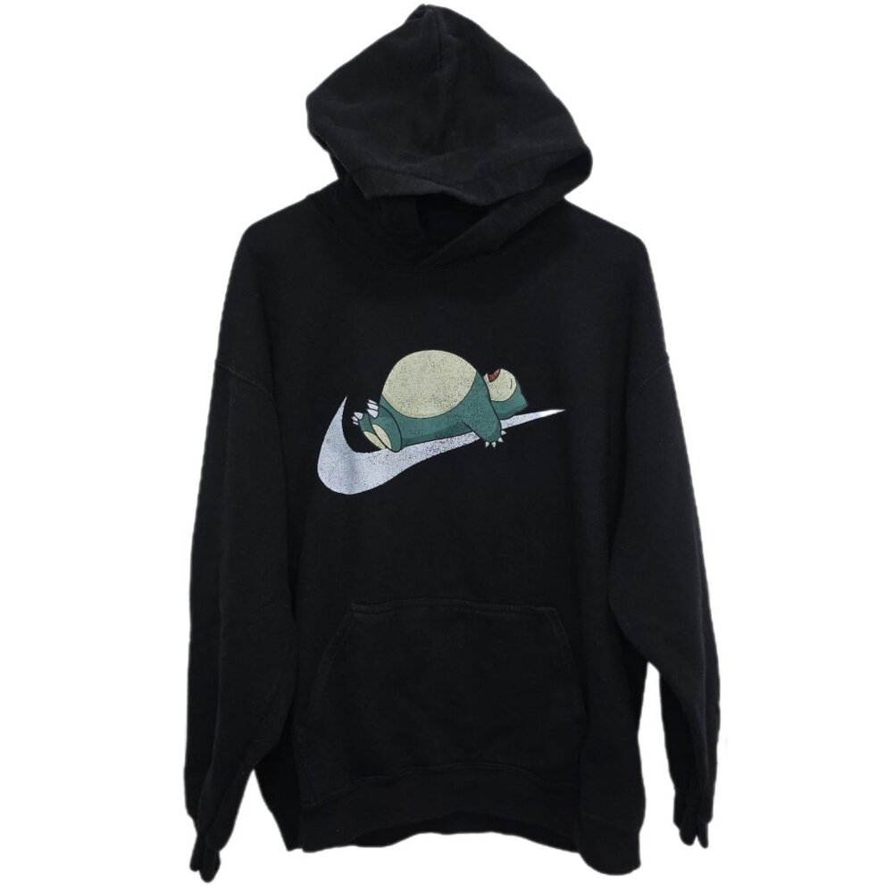 1265 Nike Graphic Snorlax Pokemon 90's Vintage Hoodie Sweatshirt Sz.L Womens